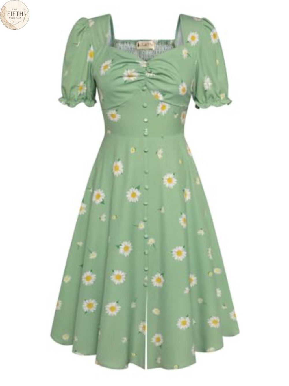 Puff Short Sleeve A-Line Satin Midi Dress 1950s Vintage Swing Party